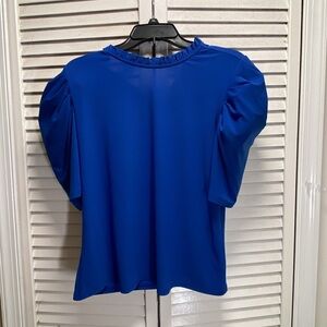 CeCe Royal Puff Sleeve Blouse